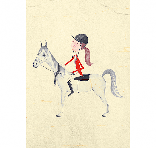 Greetings card "British Horse Girl" for <a href="http://uayayu.com" target="_blank">uayayu</a>